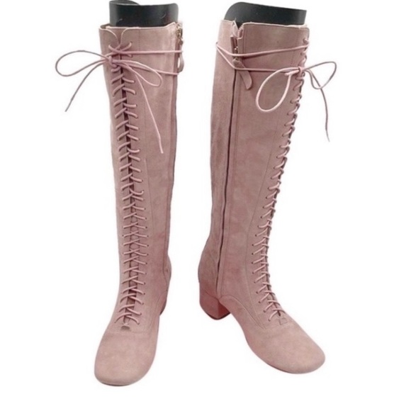 kate spade Shoes - NIB Kate Spade NY Rose Leather Women's Lace Up Knee High Lake Boots